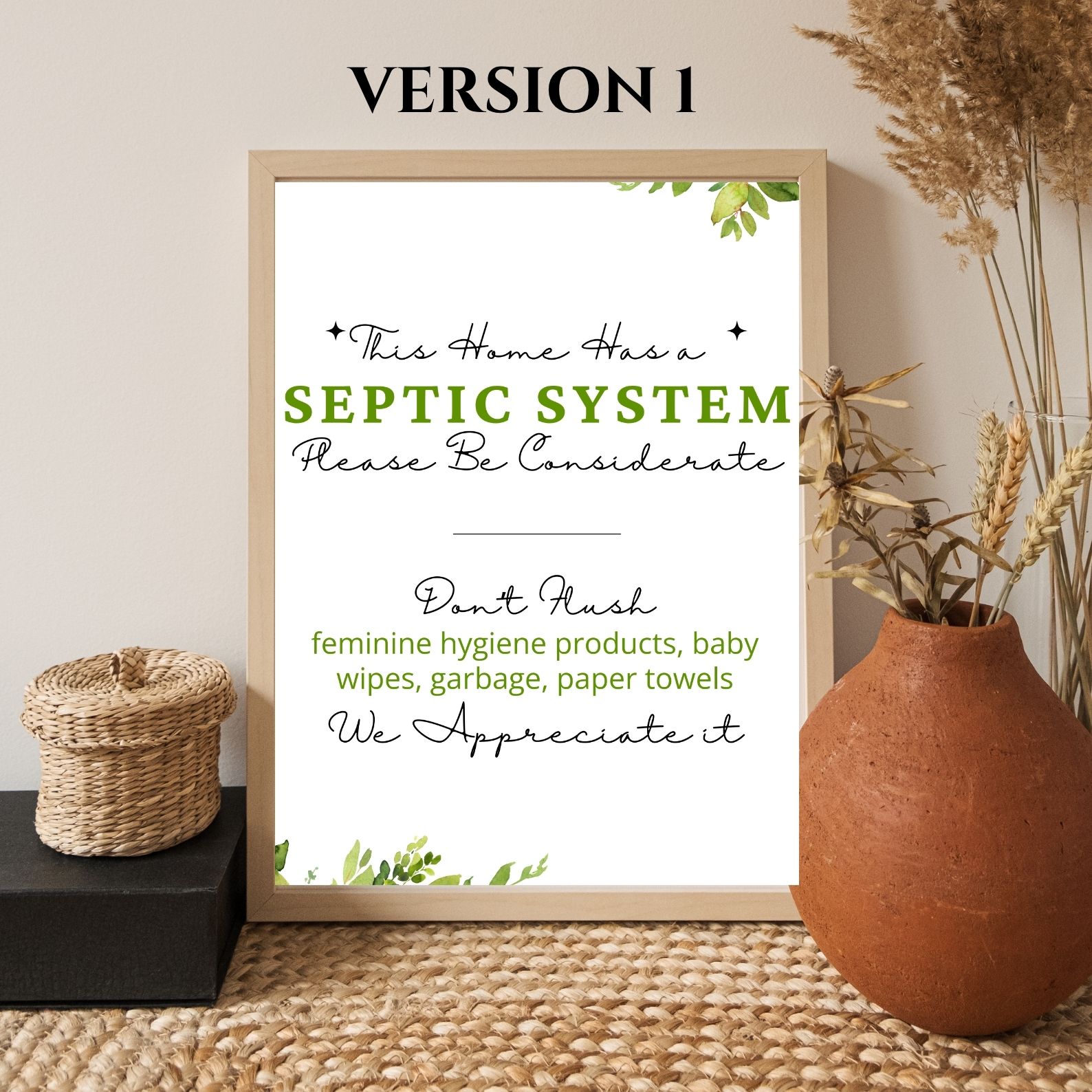 Printable Do Not Flush Signs Canva Editable PDF - Image 4