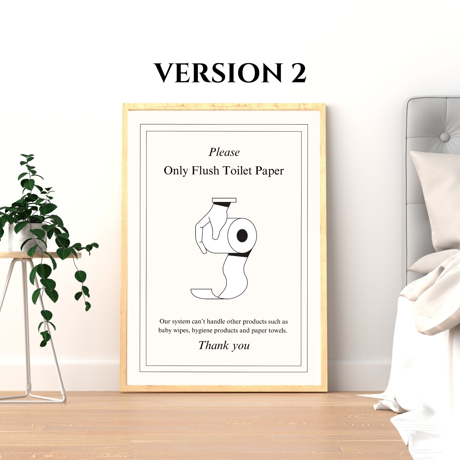 Printable Do Not Flush Signs Canva Editable PDF - Image 5