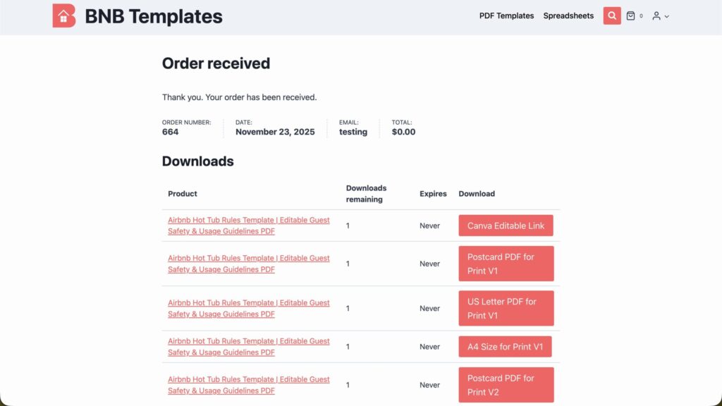 Download-Links-on-the-Order-Confirmation-Page