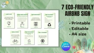 Eco-friendly Airbnb Sign Bundle Sustainable Host Printable PDF Templates