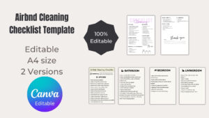 Airbnb Cleaning Checklist Template Editable Canva PDF