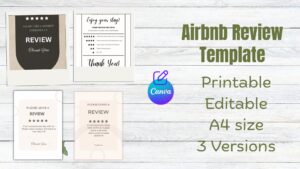 Airbnb Review Template Editable PDF for Hosts & Guests