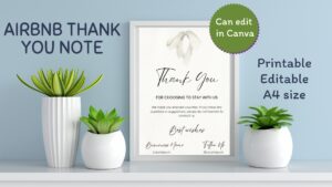 Airbnb Thank You Note Template Personalized Editable Templates for Hosts