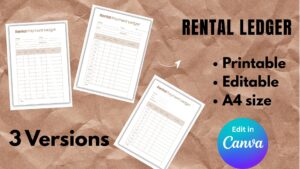 Rental Ledger Template Image PDF Canva Editable
